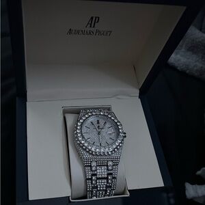 Audemars Piguet moissanite watch with box and gra